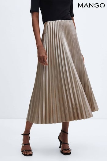 Mango Metallic Pleated Skirt (Q92002) | £60