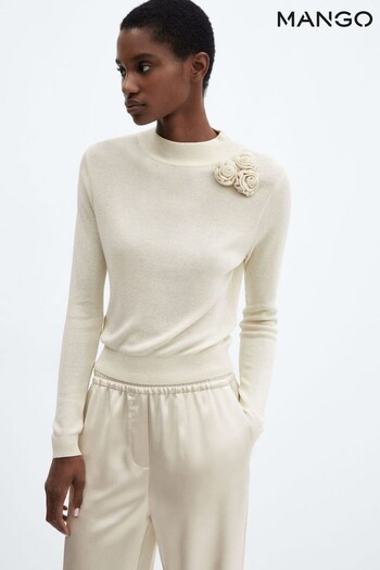 Mango Long-Sleeved Jumper With Floral Detail (Q92066) | £36