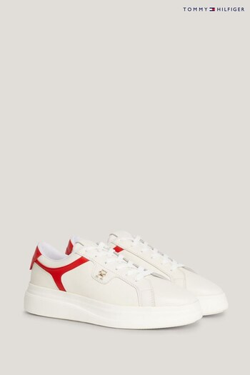 Tommy Sneaker Hilfiger Pointy Court White Sneakers (Q92232) | £130