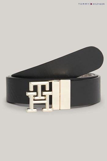 Tommy Hilfiger Logo Black Belt (Q92273) | £70