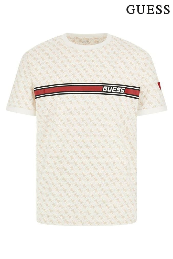 Guess white deals and red shirt