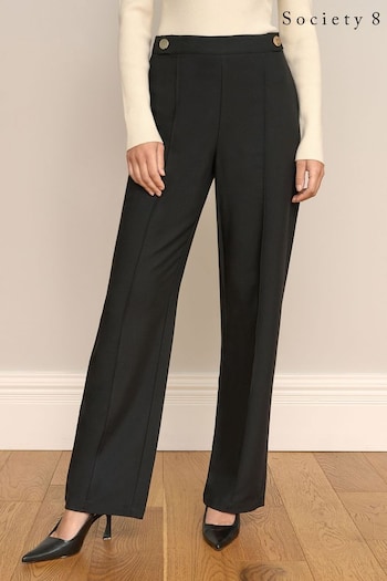 Society 8 Ava Black Button Trousers (Q92311) | £28
