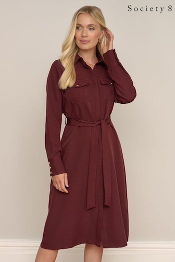 Society 8 Oakleigh Red The Shirt Dress (Q92312) | £30