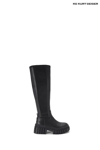 KG Kurt Geiger Black Tegan Sock Knee Boots (Q92392) | £149