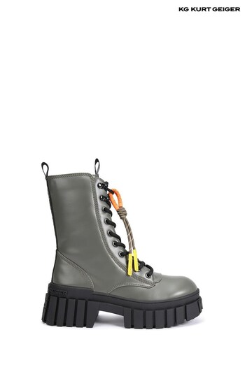 KG Kurt Geiger Green Tegan Lace Up Boots (Q92408) | £139