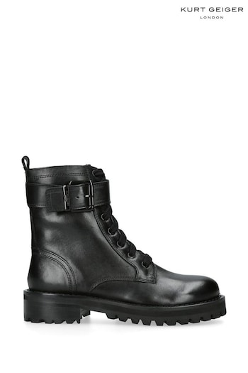 Kurt Geiger London Black South Laceup Drench Boots (Q92412) | £229