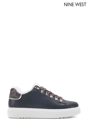 Nine West Womens 'Seon' White & Black Trainers with Leopard (Q92708) | £65