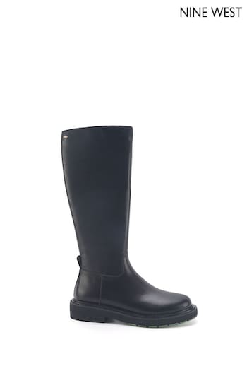 Nine West Womens 'Dautsen' Knee High Flat Black Boots with Zipper (Q92764) | £100