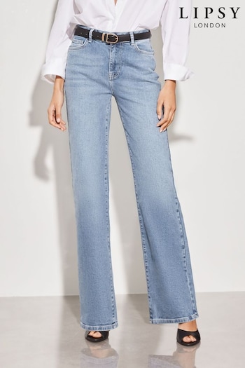 Lipsy Blue Mid Waist Wide Leg Accessorize Jeans (Q92813) | £48