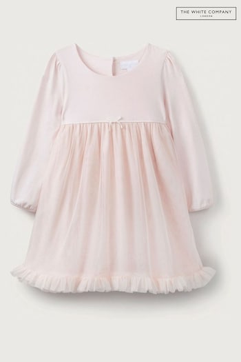 The White Company Pink Recycled Jersey Long Sleeve Tutu Dress (Q92831) | £32 - £34