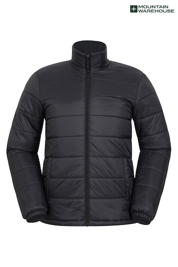Mountain Warehouse Black Mens Essentials Water Resistant Padded Jacket (Q92887) | £40