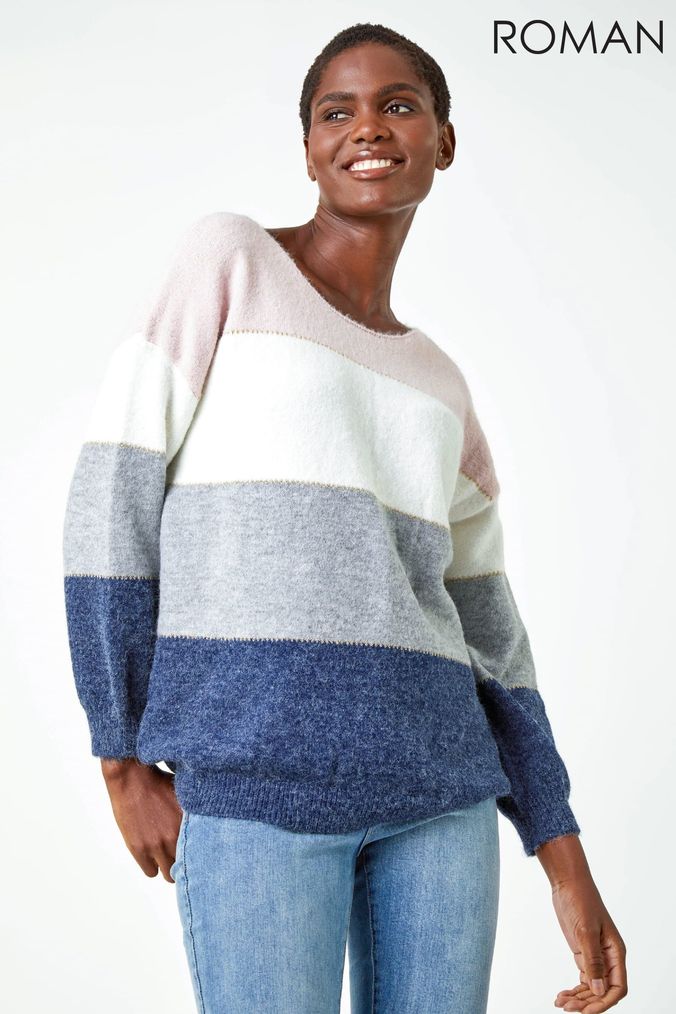 Colour block knitwear clearance