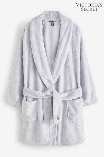 Victoria's Secret Flint Grey Star Jacquard Cosy Short Dressing Gown (Q92927) | £49