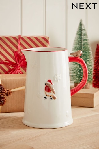 Natural Christmas Robin Jug (Q92978) | £20