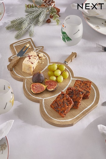 Wood Christmas Snowman Cheese Board (Q92982) | £20