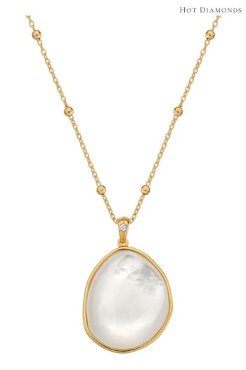 Hot Diamonds HD X JJ Gold Tone Calm Mother Of Pearl Pendant Necklace (Q93002) | £95
