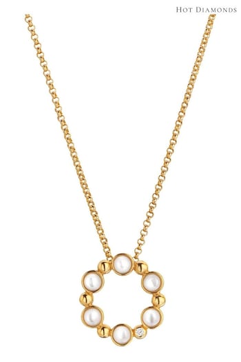 Hot Diamonds HD X JJ Gold Tone Calm Mother of Pearl Circle Pendant (Q93010) | £95