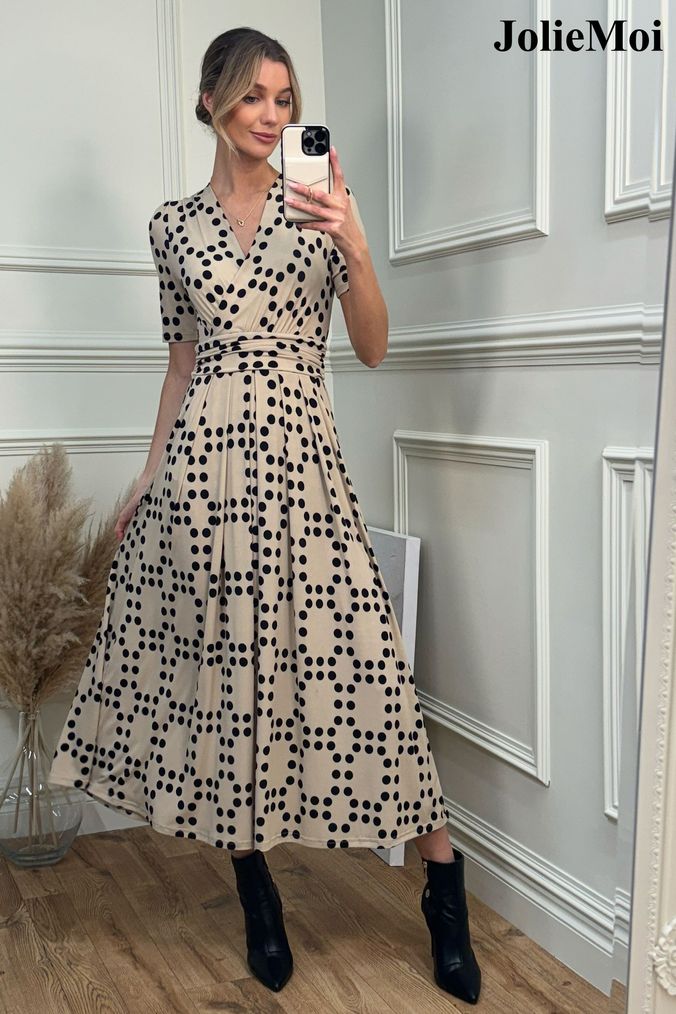 Cream wrap maxi dress sale