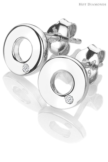 Hot Diamonds Silver Tone Amulets Circle Earrings (Q93024) | £35