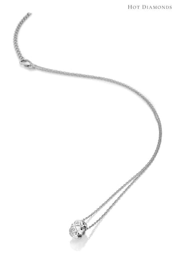 Hot Diamonds Silver Tone White Topaz Quilted Pendant (Q93031) | £95