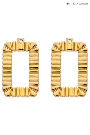 Hot Diamonds HD X JJ Gold Tone Radiant Earrings (Q93033) | £90
