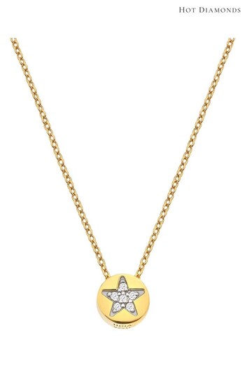 Hot Diamonds X JJ Gold Tone Star Necklace (Q93034) | £85