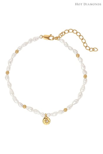 Hot Diamonds HD X JJ Gold Tone Calm Pearl Lunar Bracelet (Q93036) | £95