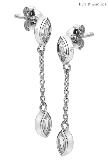 Hot Diamonds Silver Tone Tender Waterfall Marquise Drop Earrings (Q93064) | £70