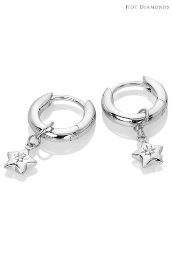 Hot Diamonds Silver Tone Star Earrings (Q93066) | £60