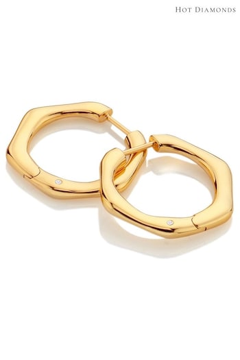 Hot Diamonds HD X JJ Gold Tone Fluid Earrings (Q93067) | £95