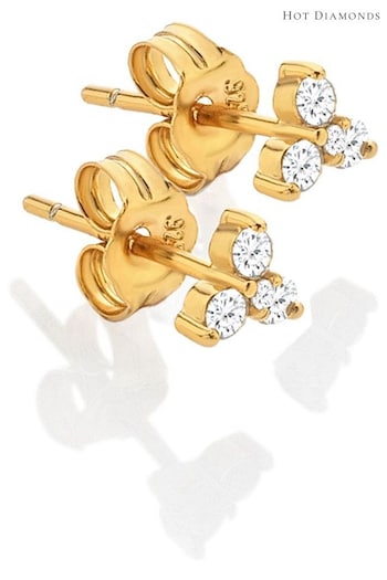Hot Diamonds X JJ Gold Tone Topaz Stud Earrings (Q93087) | £50