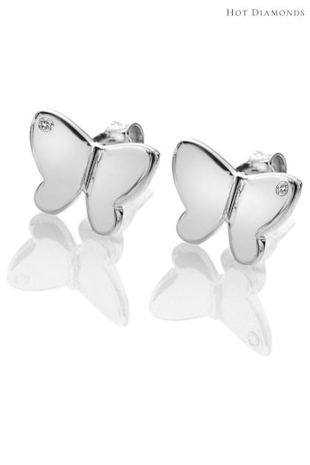 Hot Diamonds Silver Tone Flutter Stud Earrings (Q93089) | £50