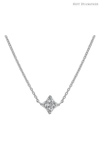 Hot Diamonds Silver Tone Squared Triangle Necklace (Q93100) | £80