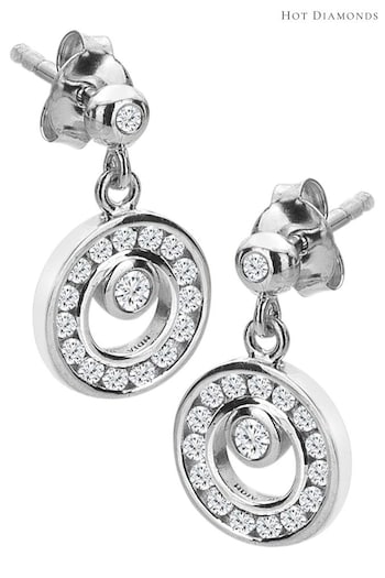 Hot Diamonds Silver Tone Orbit Drop Earrings (Q93116) | £110