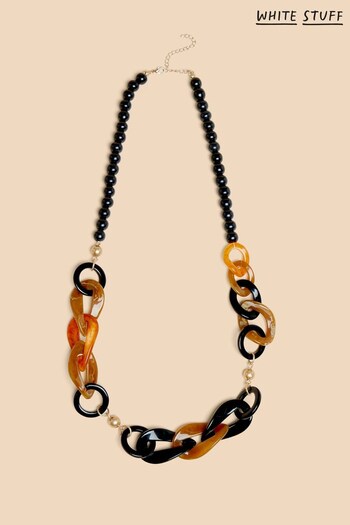 White Stuff Lili Long Chain Bead Black Necklace (Q93173) | £25