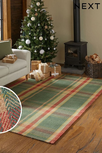 Green Barton Check Rug (Q93218) | £80 - £350