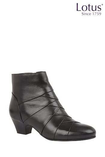 Lotus Black Lotus Black Footwear Leather Ankle Boots Ahead (Q93305) | £70