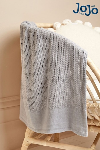 JoJo Maman Bébé Grey Woven Cellular Blanket (Q93353) | £18