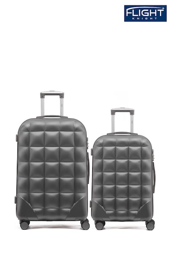 Flight Knight Medium Check-In & Small Carry-On Bubble Hardcase Travel Black Luggage Set of 2 (Q93404) | £100