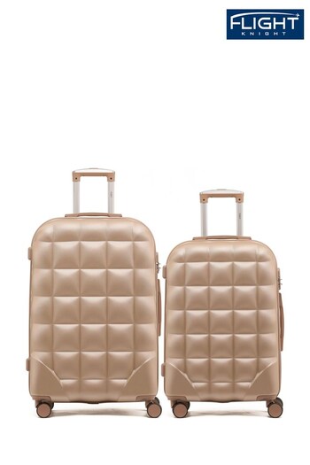 Flight Knight Medium Check-In & Small Carry-On Bubble Hardcase Black Travel Luggage Set of 2 (Q93410) | £100
