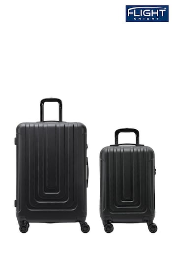 Flight Knight Medium & Large Check-In Hold Luggage Hardcase Travel Blue Suitcases Set Of 2 (Q93418) | £120