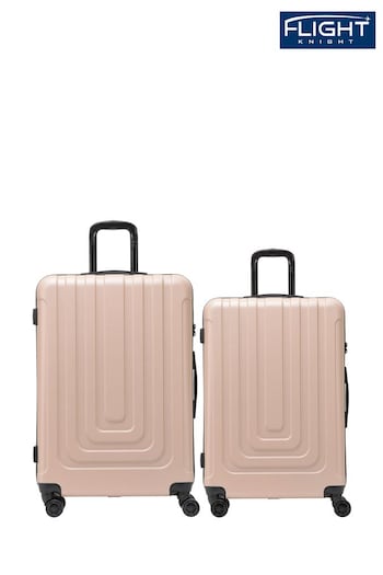 Flight Knight Medium Check-In & Small Carry-On Bubble Hardcase Brown Travel Suitcase Set of 2 (Q93429) | £100