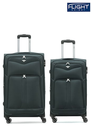 Flight Knight Medium Check-In & Small Carry-On Soft Case Travel Blue Suitcases Set Of 2 (Q93444) | £120