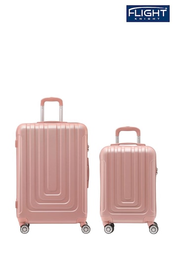 Flight Knight Medium & Large Check-In Hold Luggage Hardcase Travel Blue Suitcases Set Of 2 (Q93446) | £120