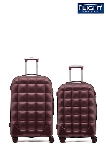 Flight Knight Medium Check-In & Small Brown Carry-On Bubble Hardcase Travel Luggage Set Of 2 (Q93449) | £100