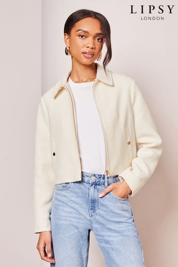 Lipsy Sportswear Boucle Tailored Zip Through Jacket (Q93522) | £60