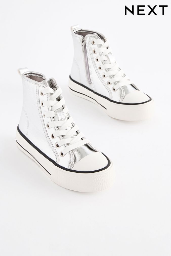Silver high tops girls on sale