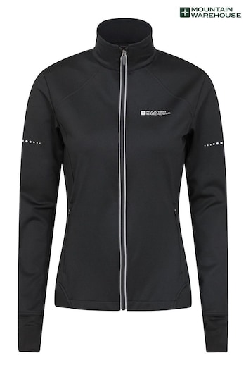 Mountain Warehouse Black Shift Womens Water Resistant Full Zip Cycling Jacket (Q93576) | £80