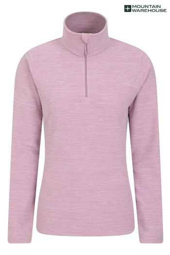 Mountain Warehouse Pink Snowdon Melange Womens Half-Zip Fleece (Q93597) | £26