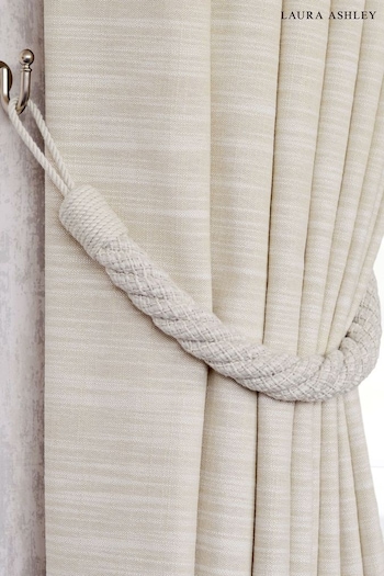 Laura Ashley Slate White Set of Two Felton Rope Tie Backs (Q93673) | £40